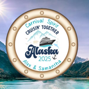 Personalized Cruise Magnet Alaskan Souvenir Stateroom Door Marker Family Name Freedom Cruisin Porthole Cabin Decor Couples Gift Customizable