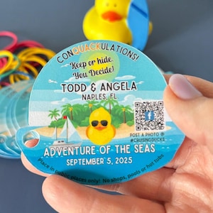Cute Island Cruising Duck Tags Printed Laminated and Shipped Duck Tags Carnival Cruise Duck Tags Royal Caribbean Cruise Duck Tags