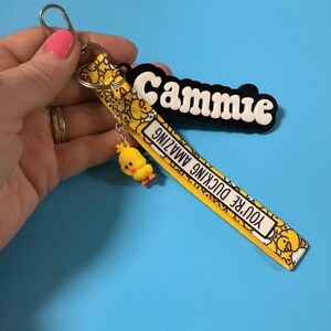Personalized Cruise Duck Lanyard Custom Acrylic Keychain for Backpack Purse Travel Accessories