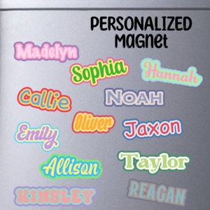 New! Personalized Name Magnets, School Locker Magnets, Custom Word Magnet, Refrigerator Magnets, Custom Name Magnet