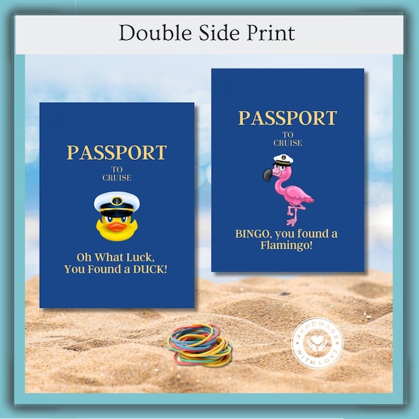 Flamingo Cruising Duck Passport Tag Personalized Printed Cruise Ship Tag Laminated Bday Duck Tag Family Cruise Tag Flamingle Cruise Duck Tag