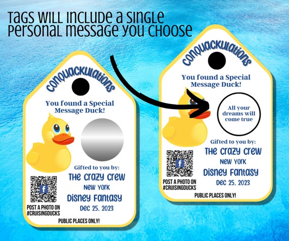  Duck Tags, Cruising Rubber Duck Tag, Scratch Off Duck