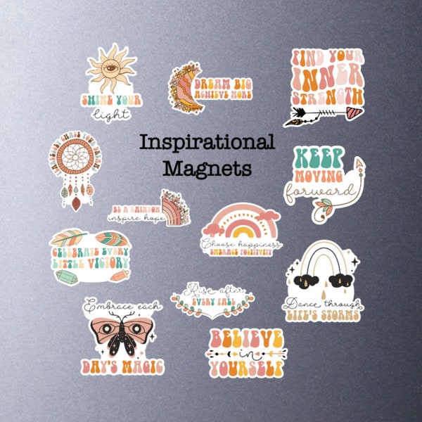 Boho Inspirational Magnet, Motivational Quote Magnet, Fridge Magnet, Locker Magnet, Waterproof Laminated Magnets, Gift for Her