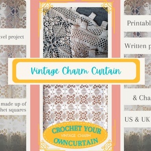 Vintage Style Curtain Easy DIY Crochet Pattern PDF Lace Crochet Pattern DIY Home Decor Instant Downloadable Handmade Lace Thread Crochet