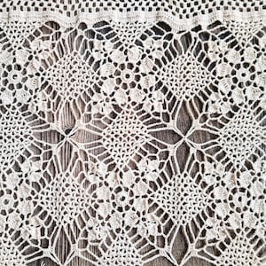 Patrón de cortina de crochet PDF Fácil cortina de encaje DIY Decoración del hogar Patrón de crochet Instrucciones con gráfico para cocina Cortina de ventana Dormitorio