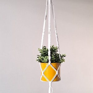MACRAME PLANT HOLDER, Woven Hanging Planter, Plant Hanger, Hanging Planter, Home Gifts, White Macrame Plant Hanger