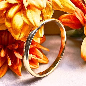 14k Yellow Gold Band: 2.5mm Half Dome Wedding Ring