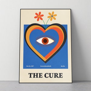 The Cure Music Poster, Art Print, Vintage Gig, Band, Concert