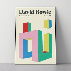 David Bowie Music Poster, Art Print, Vintage Gig, Concert