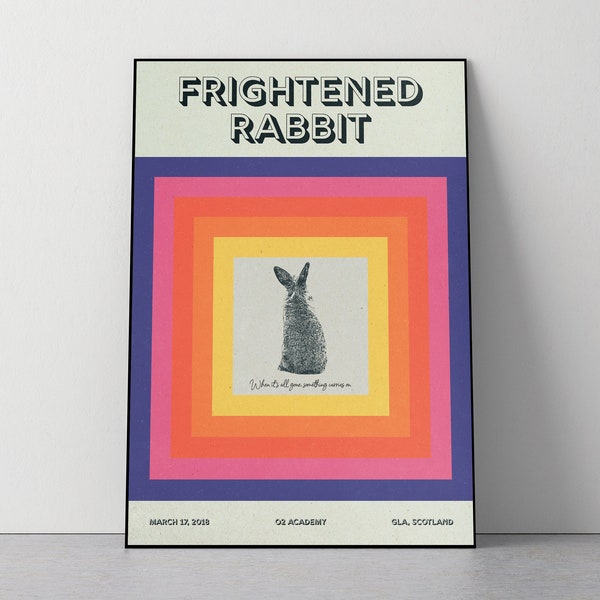 Frightened Rabbit Music Poster, Art Print, Vintage Gig, Band, Concert