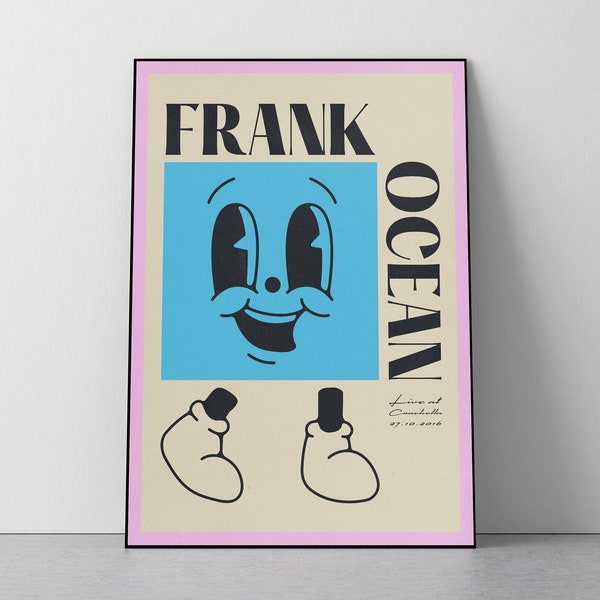 Frank Ocean Music Poster, Art Print, Vintage Gig, Concert, Hip Hop