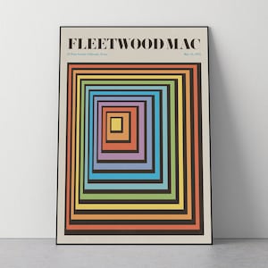 Fleetwood Mac Music Poster, Art Print, Vintage Gig, Concert