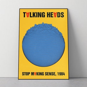 Talking Heads Music Poster, Art Print, Vintage Concert, Gig