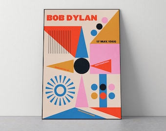 Bob Dylan Music Poster, Art Print, Vintage Gig, Concert