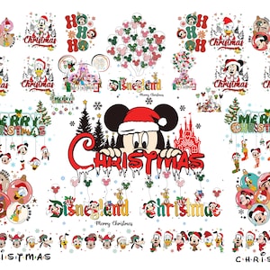 25+ Christmas Mouse And Friends PNG Bundle, Christmas Bundle, Cartoon Movie Png, Christmas Friends, Merry Christmas Png, Digital Download