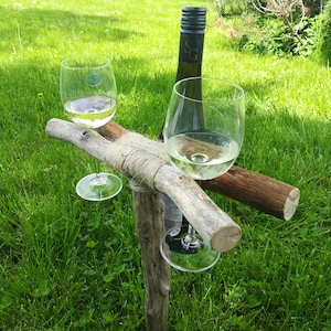 Mobile wine table, camping wine table, champagne holder, wine lover, picnic, garden wine table, wine table to go, wine table beach
