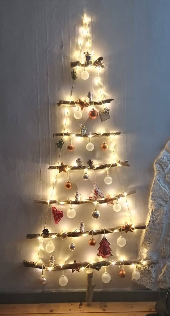 Reclaimed Wood Christmas Tree, Wooden Christmas Tree, Wall-mounted