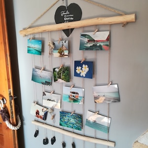Schnurrahmen, Fotorahmen mit Schur, Fotohalter Wand, vertikale Bilder Collage, Foto Wand Seil, Adventskalender zum selber befüllen.