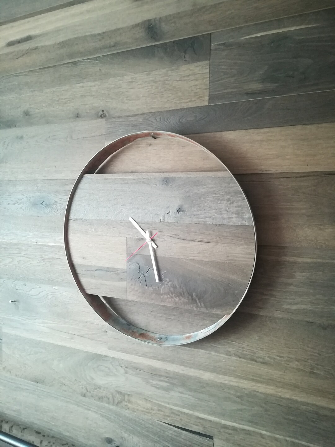 Large Wooden Wall Clock, Rustic Wall Clock, Reclaimed Wood Clock ...