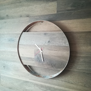 grande orologio da parete in legno, orologio da parete rustico, orologio in legno di recupero, orologio da parete riciclato, orologio al quarzo, orologio a botte di vino