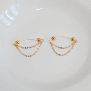 Non Piercing Nipple Chain: Adjustable Dangle Bead Noose Barbell