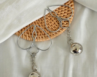 Heart Shape Nipple Clip With Weight / Connect Chain, Non Piercing Nipple Nooses, Sensual Gift For Her/Him, Mature
