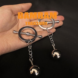Metal Nipple Clips With Gravity Balls, Nipple Clamps Body Jewellery For Women, Toys For Couples, Gift For Her, Mature