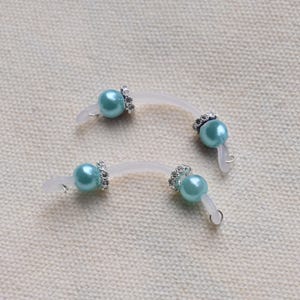 Sky Blue Beads Nipple Fake Piercing, Non Piercing Nipple Jewellery, Nipple Clamps, Nipple Jewelry, Party Cosplay, Fake Barbells Nipple Noose