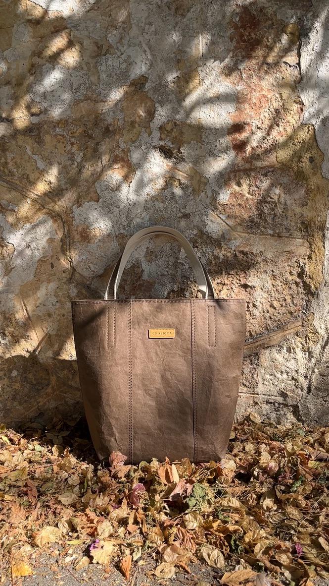 Brown Shoulder Bag, Unisex Shopping Bag, Large Capacity Tote