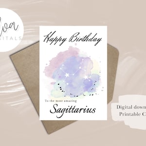 Birthday card Sagittarius, Printable birthday card Sagittarius, Printable Sagittarius birthday card, birthday card, Sagittarius