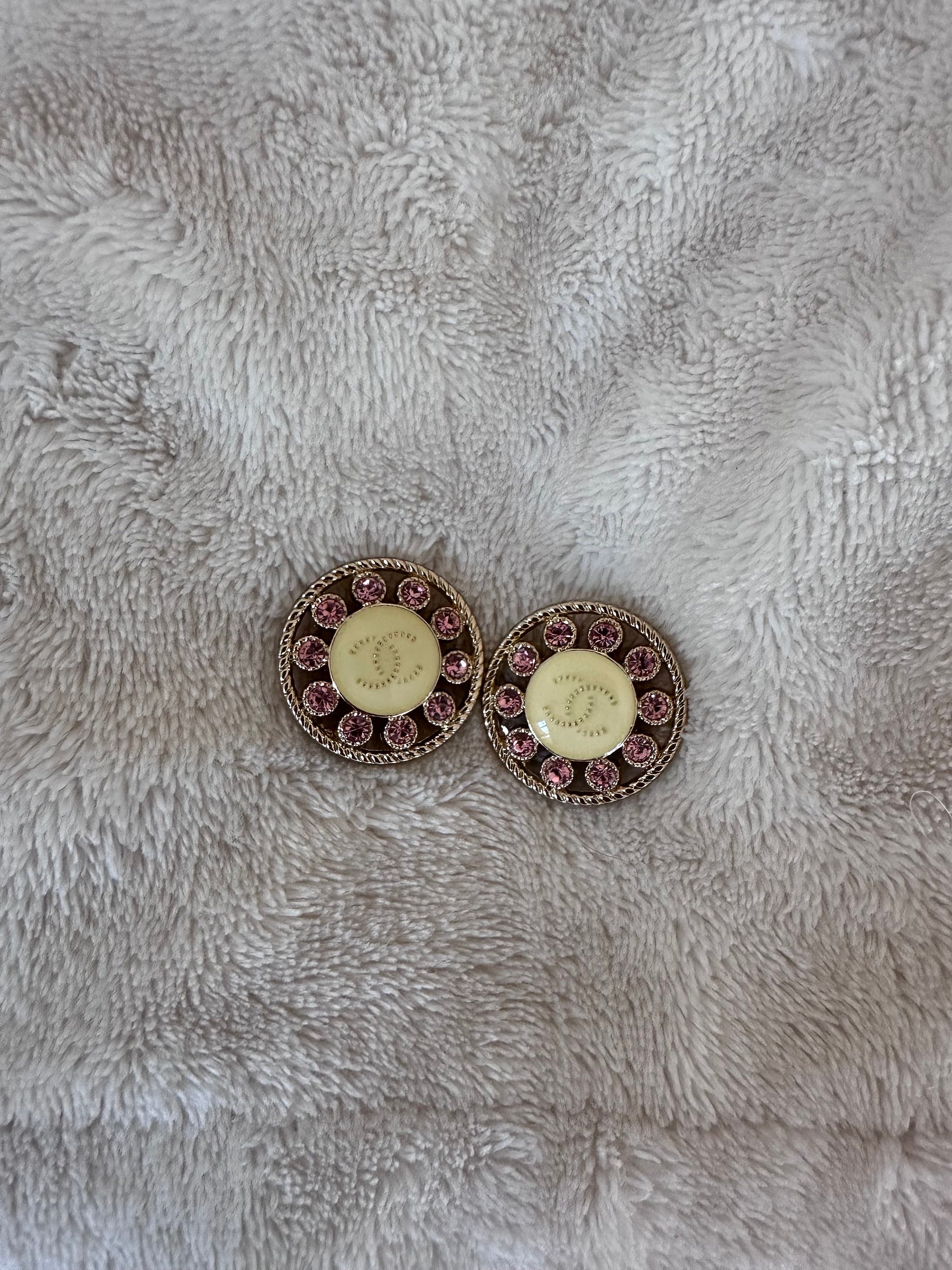 Chanel Button Earrings 
