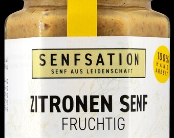 Zitronensenf, fruchtig, handgemachter Senf, frische Zutaten, Senf, Senfsation,