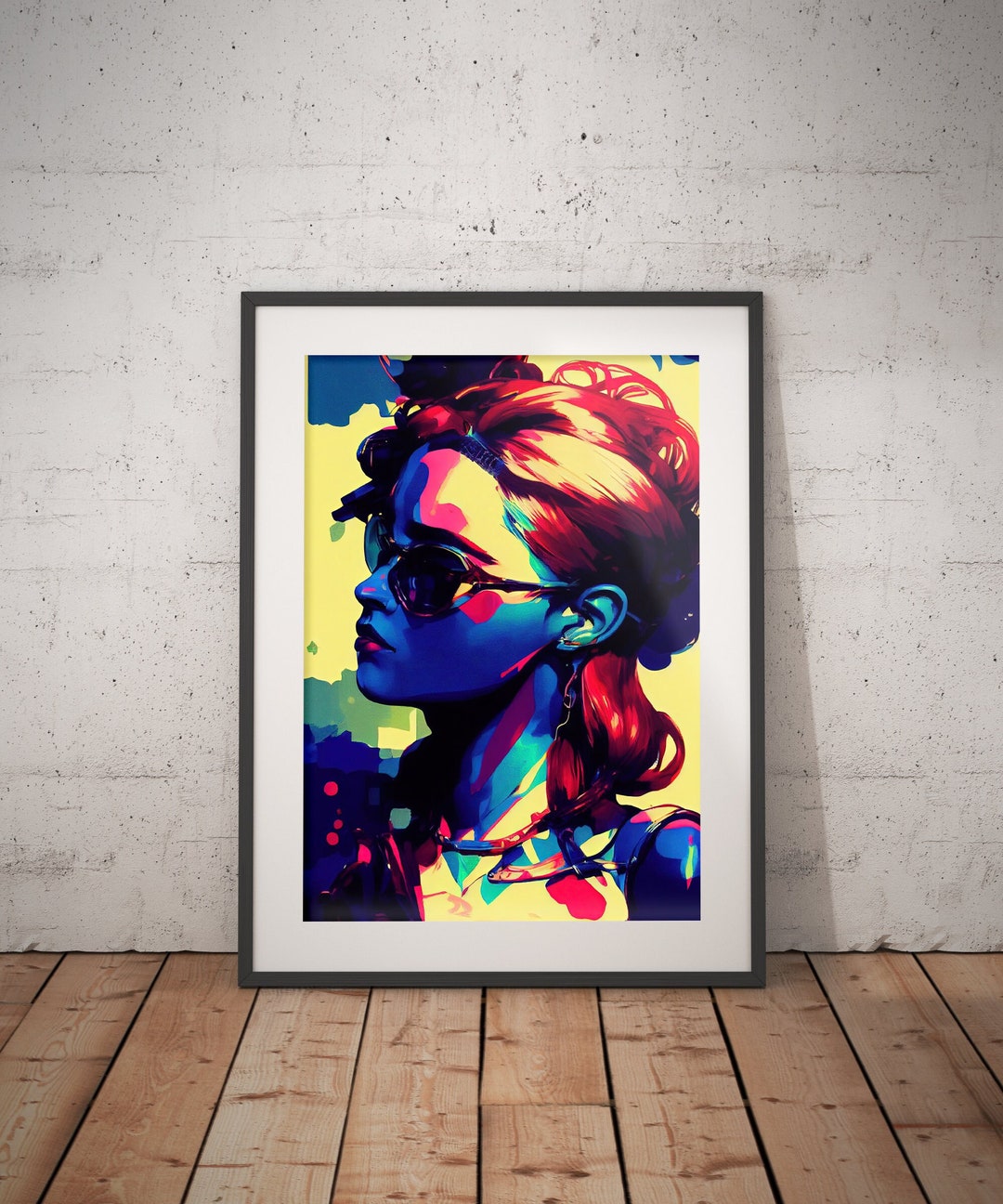 Abstract Pinup Girl Wall Art Print Abstact Digital Art Etsy