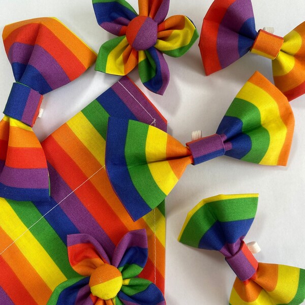 Dog Pride Collection Bow Tie, Bandana, Flower Collar Charm, Mixed Accessories for Dogs and Cats