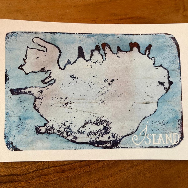 Island | Postkarte | Reisen | Grußkarte | Kunstdruck