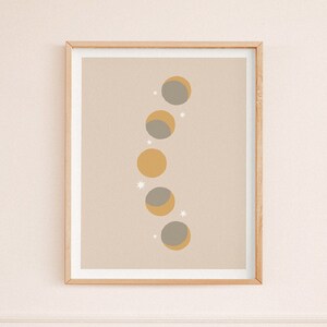 Kinderzimmer Mondphase Print | Mondzyklus-Diagramm | Niedliches Weltraum Poster | Kinderzimmer Wandkunst | Geschlecht Neutral Dekor | DIGITALER DOWNLOAD