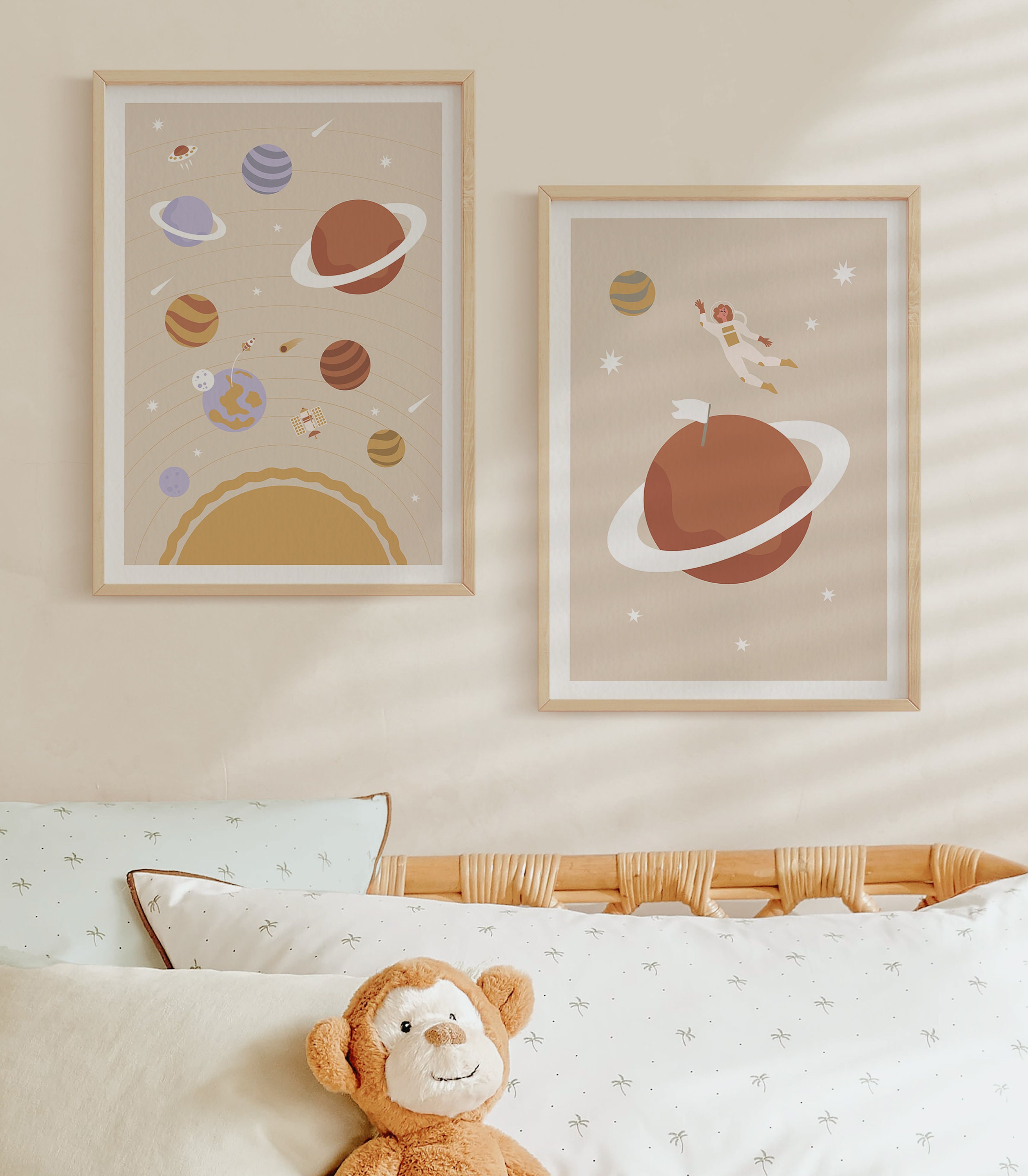 Girl Astronaut in Space Poster Space Exploration Themed Print Nursery ...