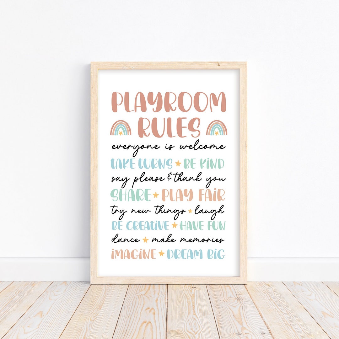 Boho Playroom Rules Poster | Pastel Nursery Decor | Homeschool ...