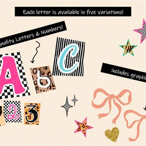 Preppy Ransom Note Letters PNG | Trendy Cheetah Leopart Checkers Print ...