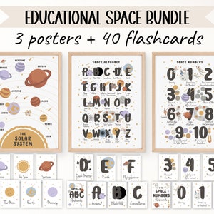 Flashcards et affiches éducatives sur l'espace extra-atmosphérique | Cartes Flash Préscolaire | Sciences pour les enfants | École à la maison Montessori imprimable | TÉLÉCHARGEMENT NUMÉRIQUE