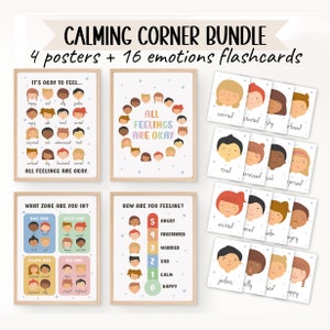 Pacchetto di flashcard e poster sulle emozioni / Ufficio del consulente scolastico / Schede flash sulla salute mentale / Attività terapeutica stampabile / DOWNLOAD DIGITALE