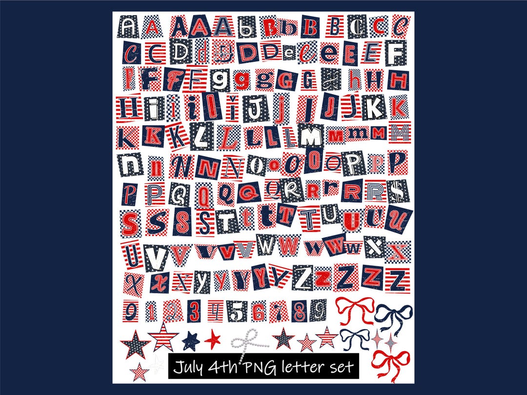 4th of July Ransom Note Letters PNG | USA 250th Anniversary DIY ...