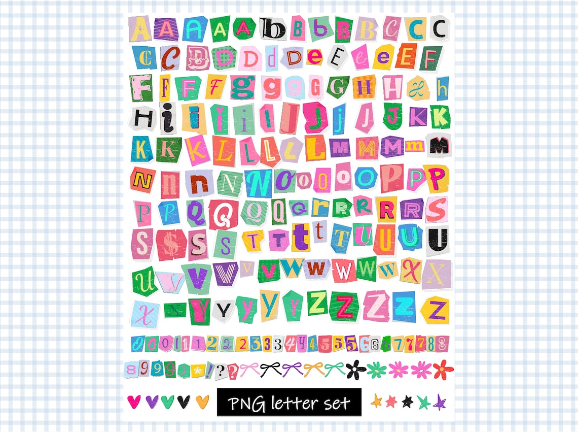 Hand Written Ransom Note Ransom Note Letters PNG | DIY Printable Magazine Cutouts | Scrapbook ...