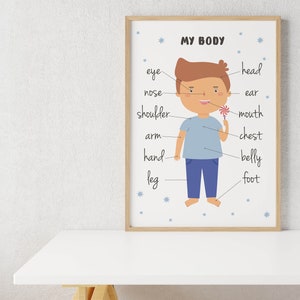 My Body Parts Poster | Montessori Homeschool Educational Poster for ...