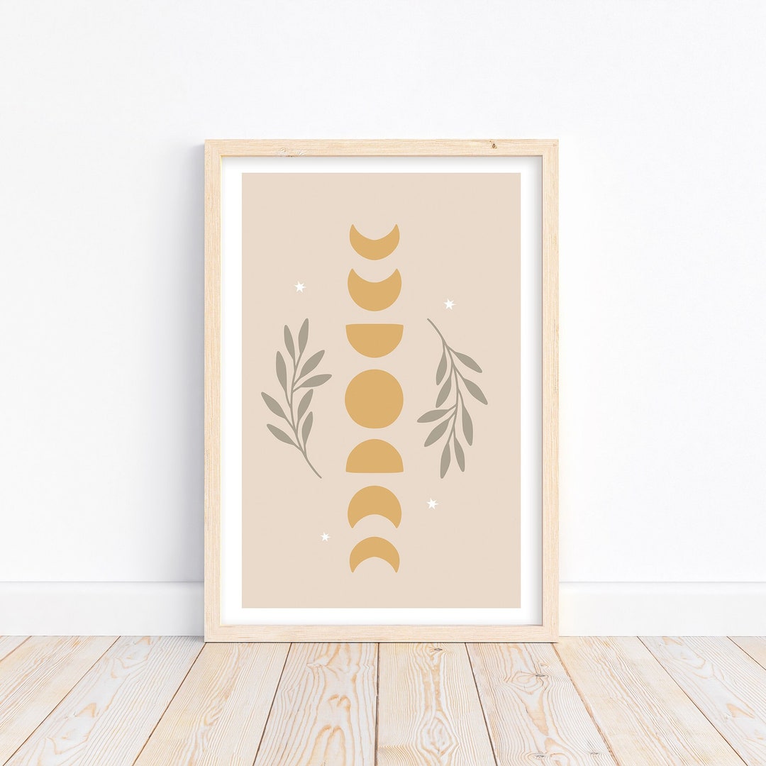 Moon Phases Print Lunar Cycle Poster Minimalist Boho Wall Art Phases of ...