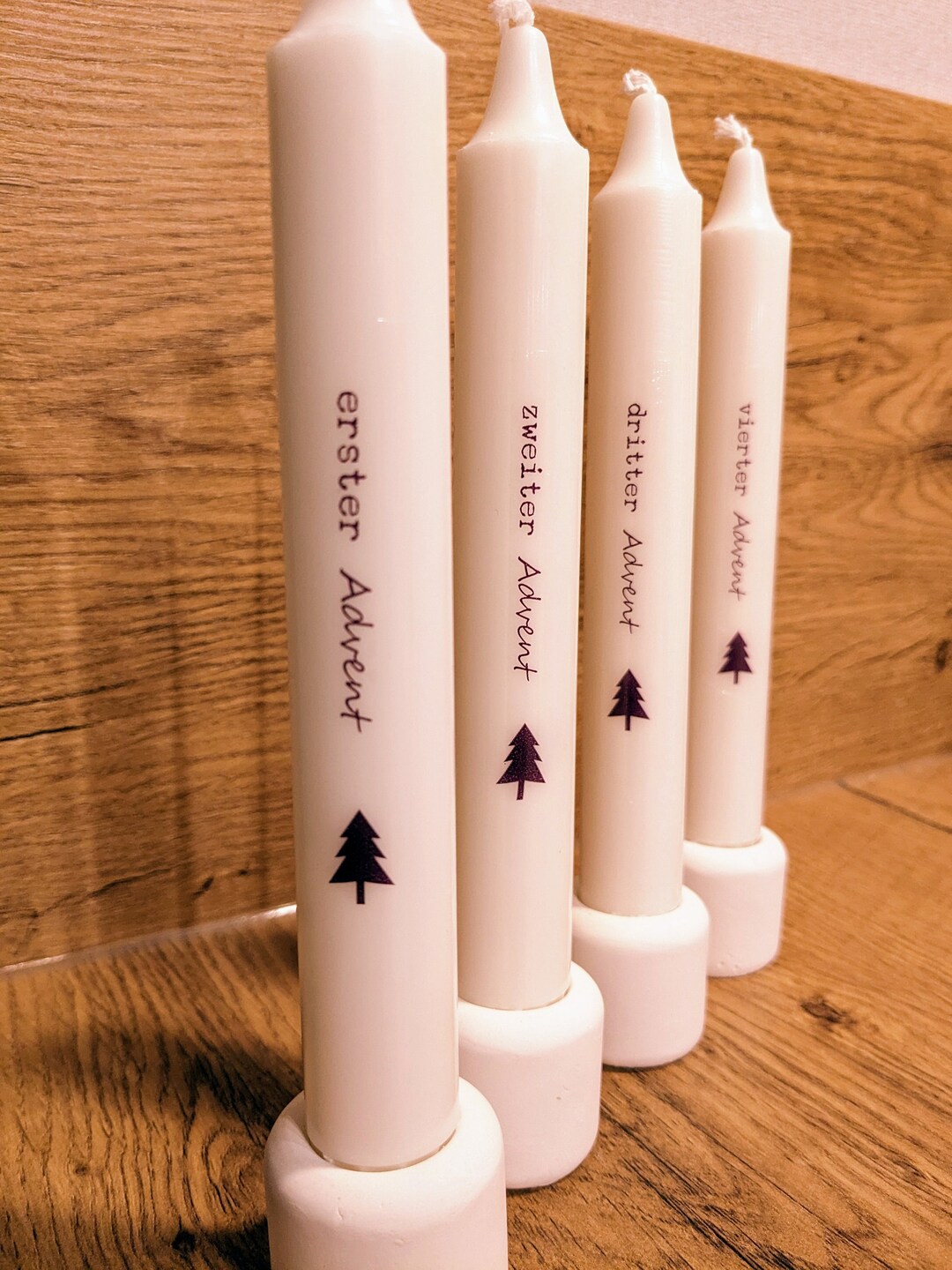 Advent Candles Advent Wreath Candlestick Gift Set Labeled Candle Etsy
