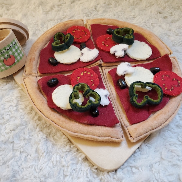 Dînette Pizza en feutrine - Felt play food - Felt pizza