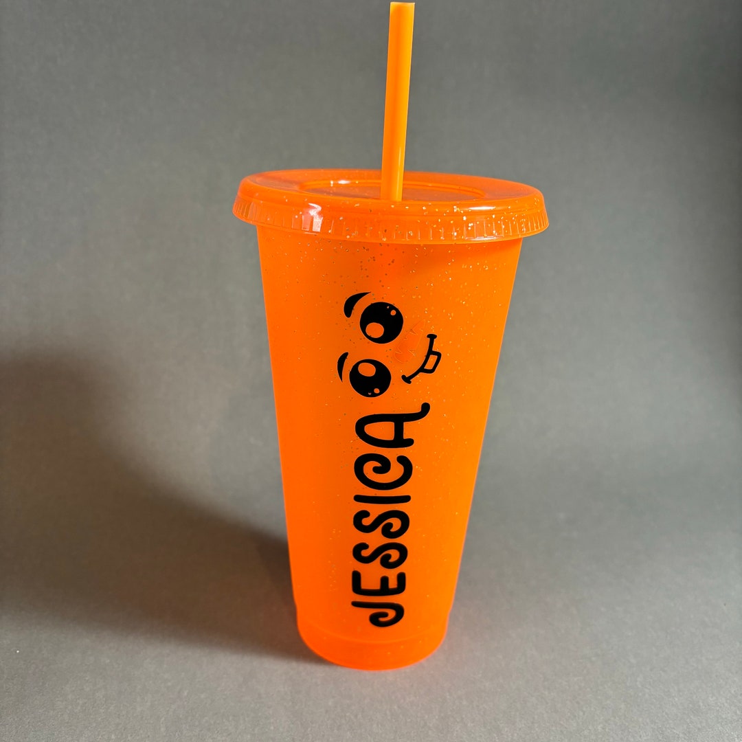 Personalised Christmas Glittery Cold Cup With Lid and Straw Etsy UK