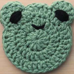 Frog Coaster Digital Crochet Pattern | Easy Crochet Coaster Pattern For Beginners