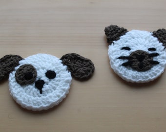 DIGITAL PATTERN Dog And Cat Matching Coaster Crochet Patterns